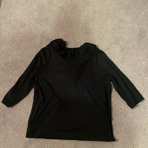 NWOT. Lauren Ralph Lauren Black Pure Cotton Blouse. XL - Picture 4 of 4